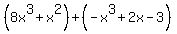 %288x%5E3%2Bx%5E2%29%2B%28-x%5E3%2B2x-3%29