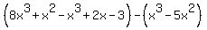 %288x%5E3%2Bx%5E2-x%5E3%2B2x-3%29-%28x%5E3-5x%5E2%29