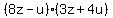 %288z-u%29%283z%2B4u%29