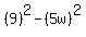 %289%29%5E2-%285w%29%5E2