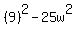%289%29%5E2-25w%5E2