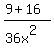 %289%2B16%29%2F%2836x%5E2%29