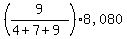 %289%2F%284+%2B+7+%2B+9%29%29+%2A+matrix%281%2C1%2C%228%2C080%22%29