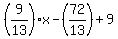 %289%2F13%29x+-+%2872%2F13%29+%2B+9