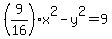%289%2F16%29x%5E2-y%5E2+=+9