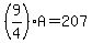 %289%2F4%29A=207
