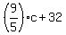 %289%2F5%29c%2B32
