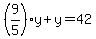 %289%2F5%29y%2By=42