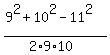 %289%5E2%2B10%5E2-11%5E2%29%2F%282%2A9%2A10%29