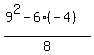 %289%5E2-6%28-4%29%29%2F8