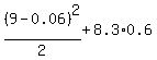 %289-0.06%29%5E2%2F2%2B8.3%2A0.6