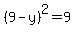 %289-y%29%5E2=9