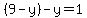 %289-y%29-y=1