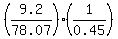 %289.2%2F78.07%29%281%2F0.45%29