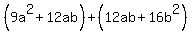 %289a%5E2%2B12ab%29%2B%2812ab%2B16b%5E2%29