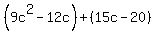%289c%5E2-12c%29%2B%2815c-20%29