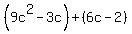 %289c%5E2-3c%29%2B%286c-2%29