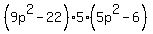 %289p%5E2+-+22%295%285p%5E2+-+6%29%29