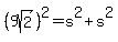 %289sqrt%282%29%29%5E2+=+s%5E2%2Bs%5E2