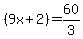 %289x%2B2%29=60%2F3%29