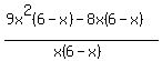 %289x%5E2%286+-+x%29-8x%286+-+x%29%29%2F%28x%286+-+x%29%29