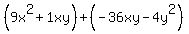 %289x%5E2%2B1xy%29%2B%28-36xy-4y%5E2%29