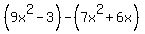 %289x%5E2-3%29+-+%287x%5E2+%2B6x%29