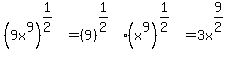%289x%5E9%29%5E%281%2F2%29=%289%29%5E%281%2F2%29%28x%5E9%29%5E%281%2F2%29=3x%5E%289%2F2%29