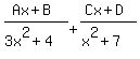 %28Ax%2BB%29%2F%283x%5E2%2B4%29%2B%28Cx%2BD%29%2F%28x%5E2%2B7%29