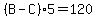 %28B-C%295=120