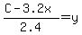 %28C-3.2x%29%2F2.4=y