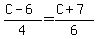 %28C-6%29%2F4=%28C%2B7%29%2F6