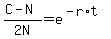 %28C-N%29%2F%222+N%22=e%5E%28-r%2At%29