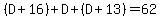 %28D%2B16%29%2BD%2B%28D%2B13%29=62