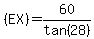 %28EX%29+=+60%2Ftan%2828%29