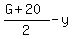 %28G+%2B+20%29%2F2+-+y