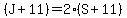 %28J%2B11%29=2%28S%2B11%29