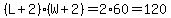 %28L%2B2%29%28W%2B2%29=2%2A60=120