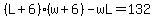%28L%2B6%29%28w%2B6%29-wL=132