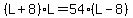 %28L%2B8%29L=54%28L-8%29
