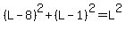 %28L-8%29%5E2%2B%28L-1%29%5E2=L%5E2