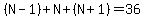 %28N-1%29%2BN%2B%28N%2B1%29=36