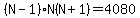 %28N-1%29N%28N%2B1%29=4080