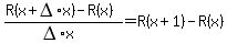 %28R%28x%2BDELTA%2Ax%29+-+R%28x%29%29%2F%28DELTA%2Ax%29+=+R%28x%2B1%29-R%28x%29