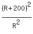 %28R%2B200%29%5E2%2FR%5E2