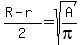 %28R-r%29%2F2+=+sqrt%28A%2Fpi%29+