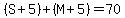 %28S%2B5%29%2B%28M%2B5%29=70