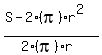 %28S+-+2%28pi%29r%5E2%29%2F%282%28pi%29r%29%29
