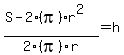 %28S-2%28pi%29r%5E2%29%2F2%28pi%29r+=+h