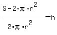 %28S-2%2Api%2Ar%5E2%29%2F%282%2Api%2Ar%5E2%29+=+h